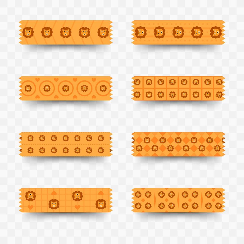 set med lejonwashi-tejp vektor