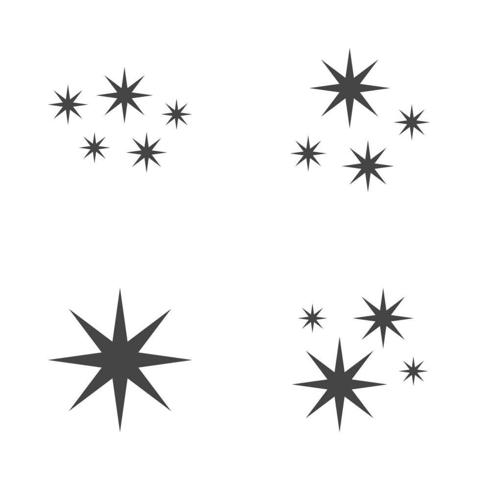 uppsättning stjärnor gnistrar, platt design vektor