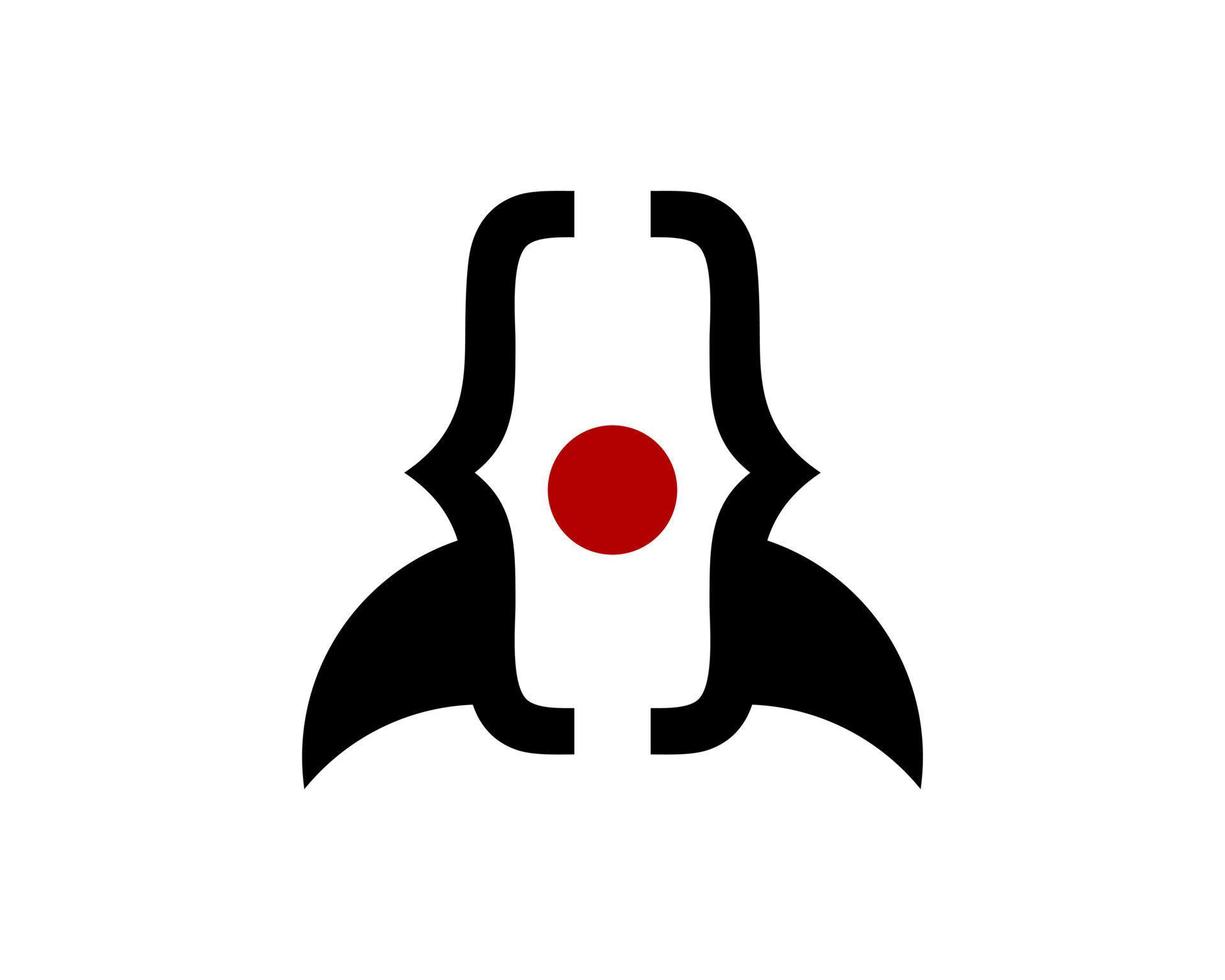 Raketencode mit schwarzem und rotem Symbol vektor