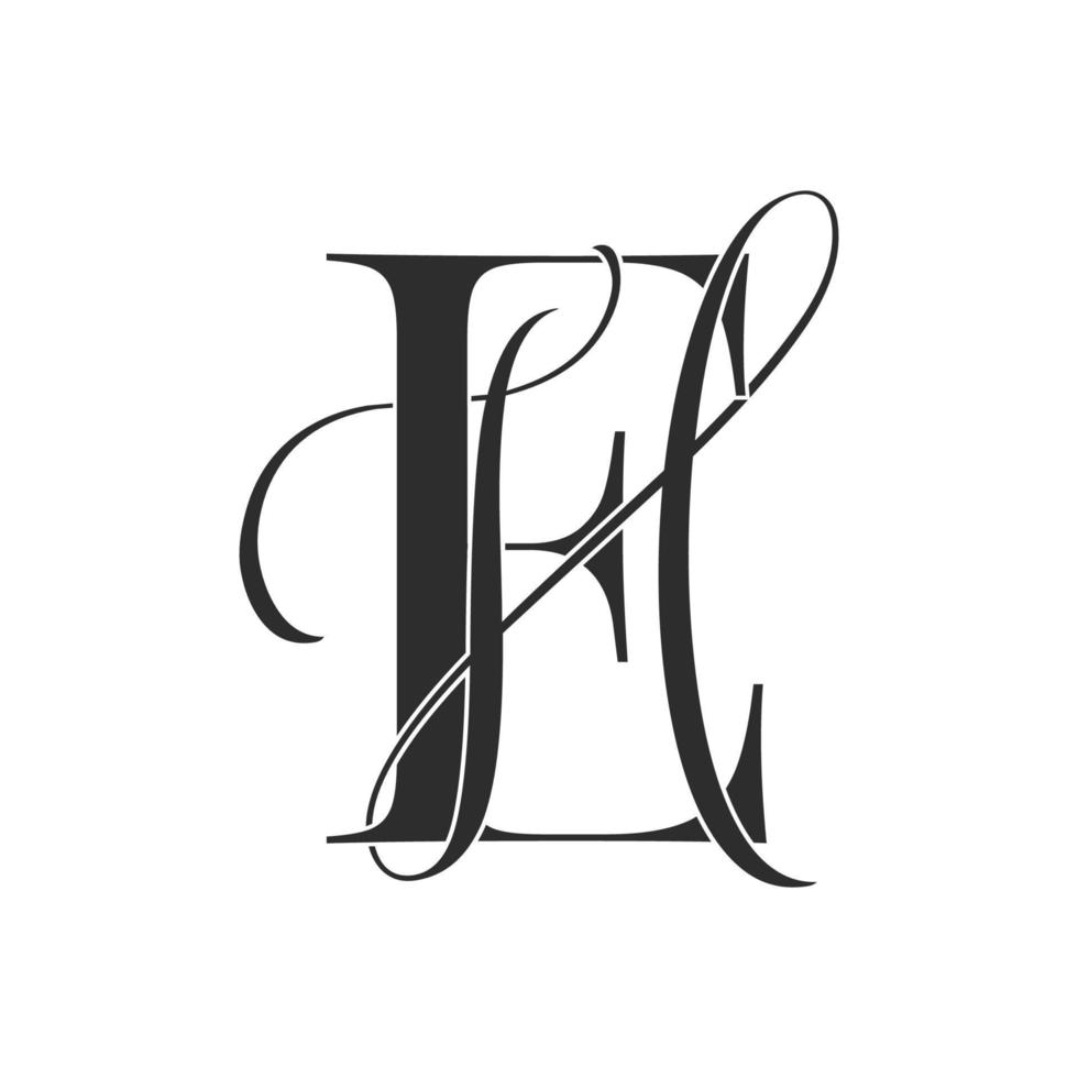 eh, han, monogram logotyp. kalligrafiska signatur ikon. bröllop logotyp monogram. modern monogram symbol. par logotyp för bröllop vektor