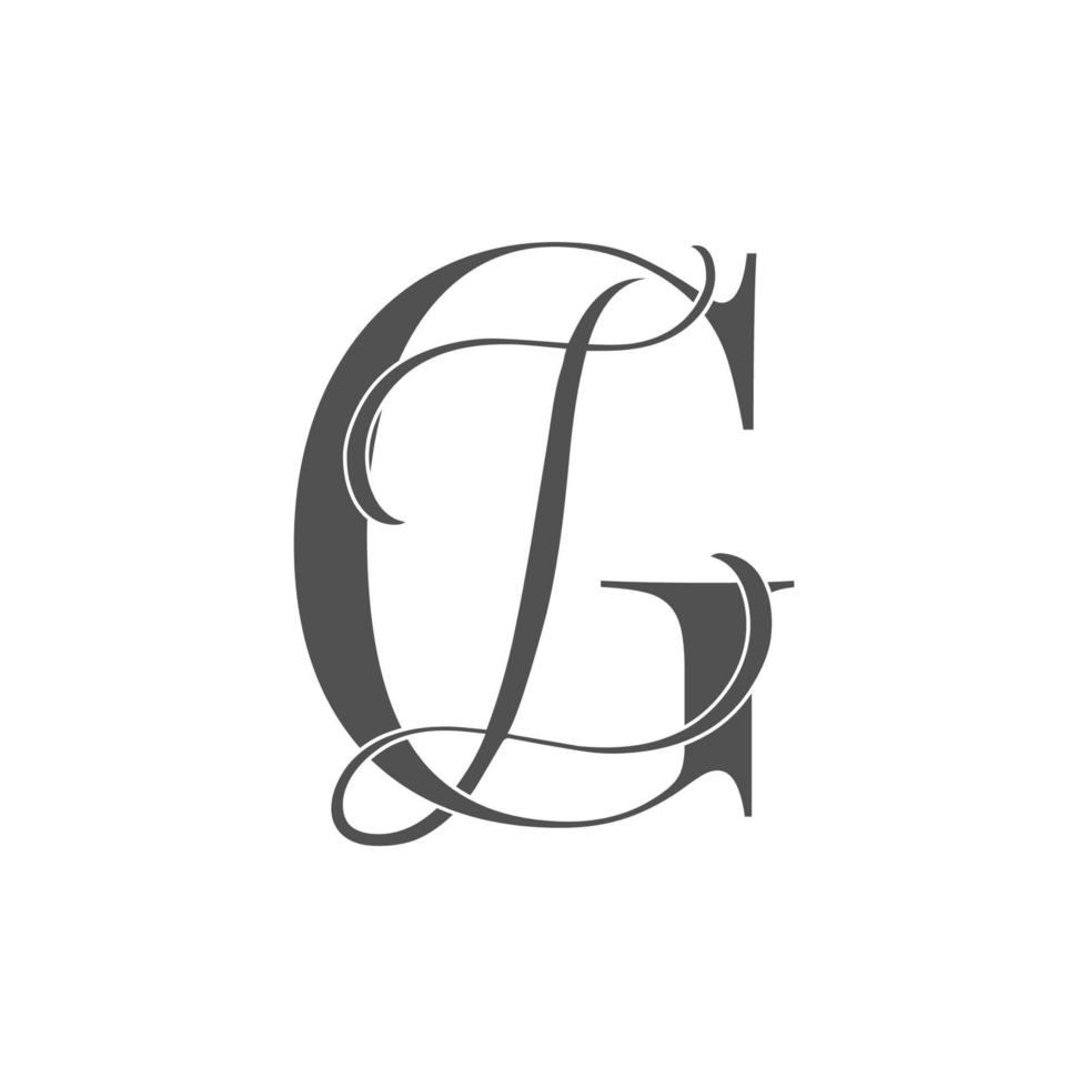 gi, ig, Monogramm-Logo. Kalligraphisches Signatursymbol. Hochzeitslogo-Monogramm. modernes Monogrammsymbol. Paarlogo für die Hochzeit vektor