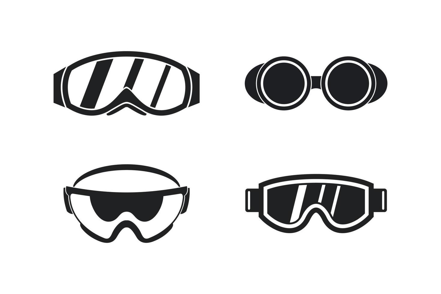 skydda glasögon ikonuppsättning, enkel stil vektor