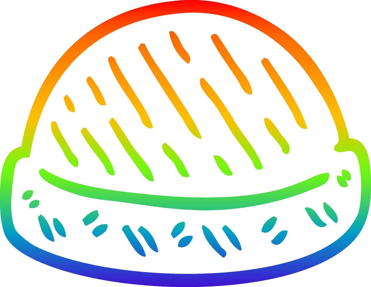 Regenbogen-Gradientenlinie, die Cartoon-Wintermützen zeichnet vektor