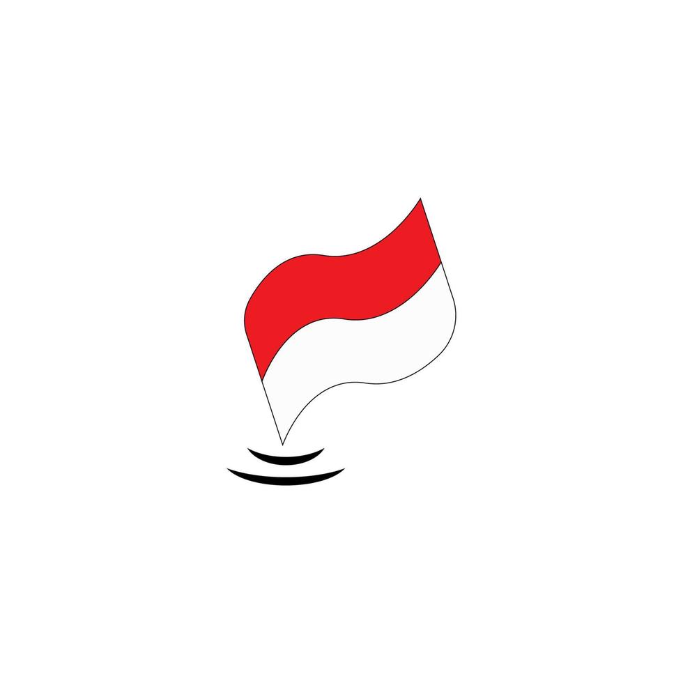 indonesische Flagge, Vektorgrafik-Design vektor