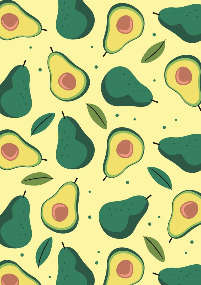 avokado frukt mönster vektorillustration vektor
