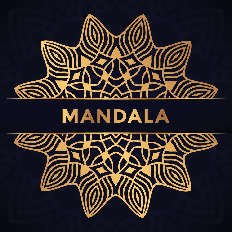 luxuriöser goldener Mandala-Design-Hintergrund-Illustration Premium-Vektor vektor