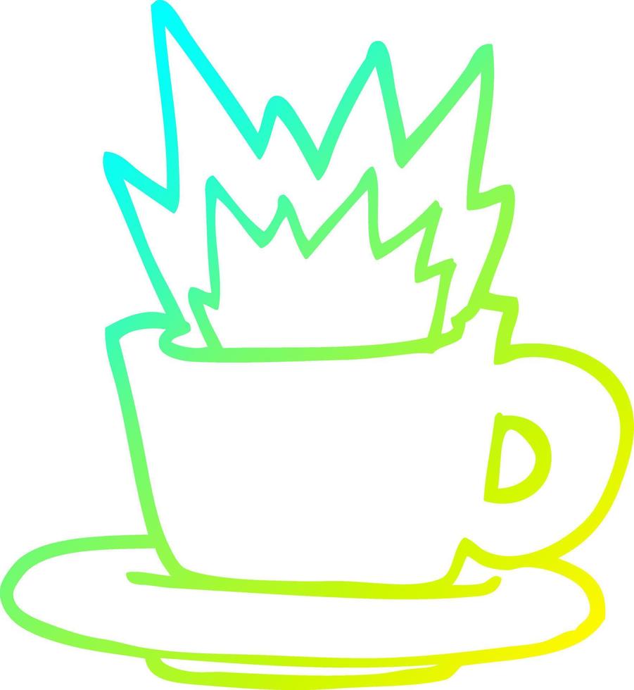 Kalte Gradientenlinie Zeichnung Cartoon Tasse Kaffee vektor