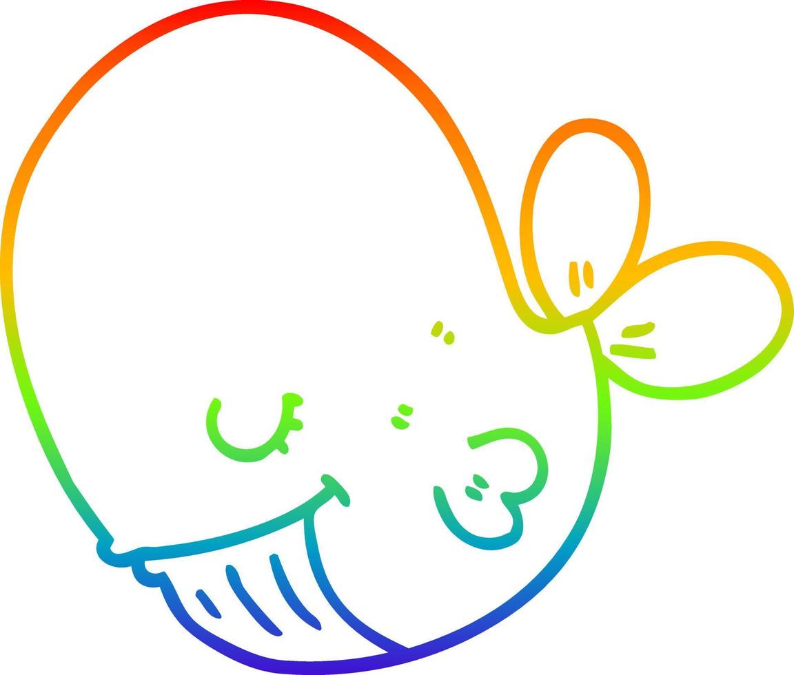 Regenbogen-Gradientenlinie Zeichnung Cartoon-Wal vektor