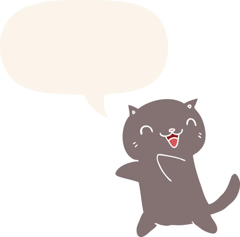 Cartoon-Katze und Sprechblase im Retro-Stil vektor