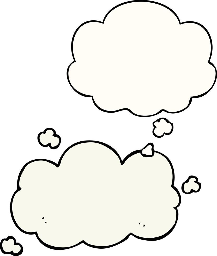 tecknade moln och tankebubbla vektor