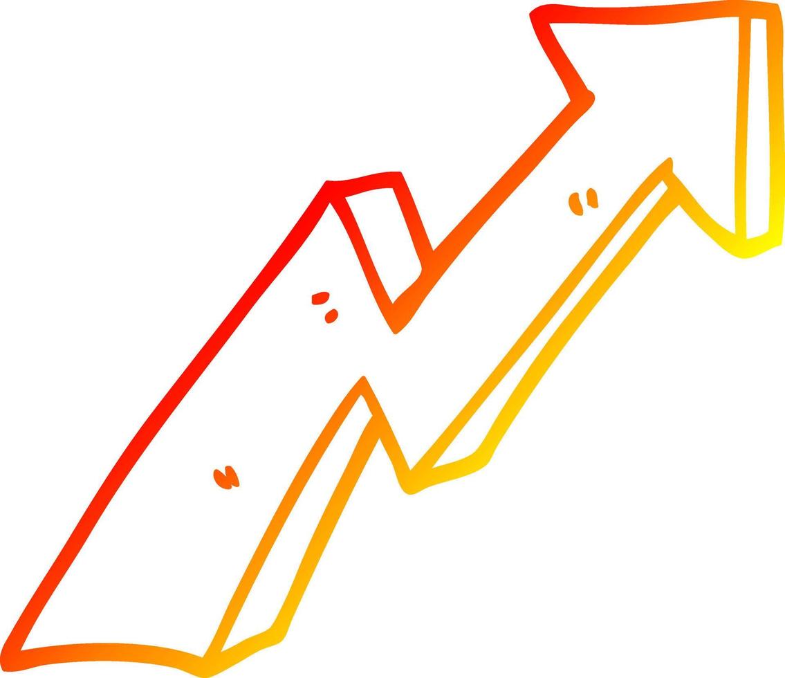 warme abstufungslinie zeichnung cartoon geschäftswachstum pfeil vektor