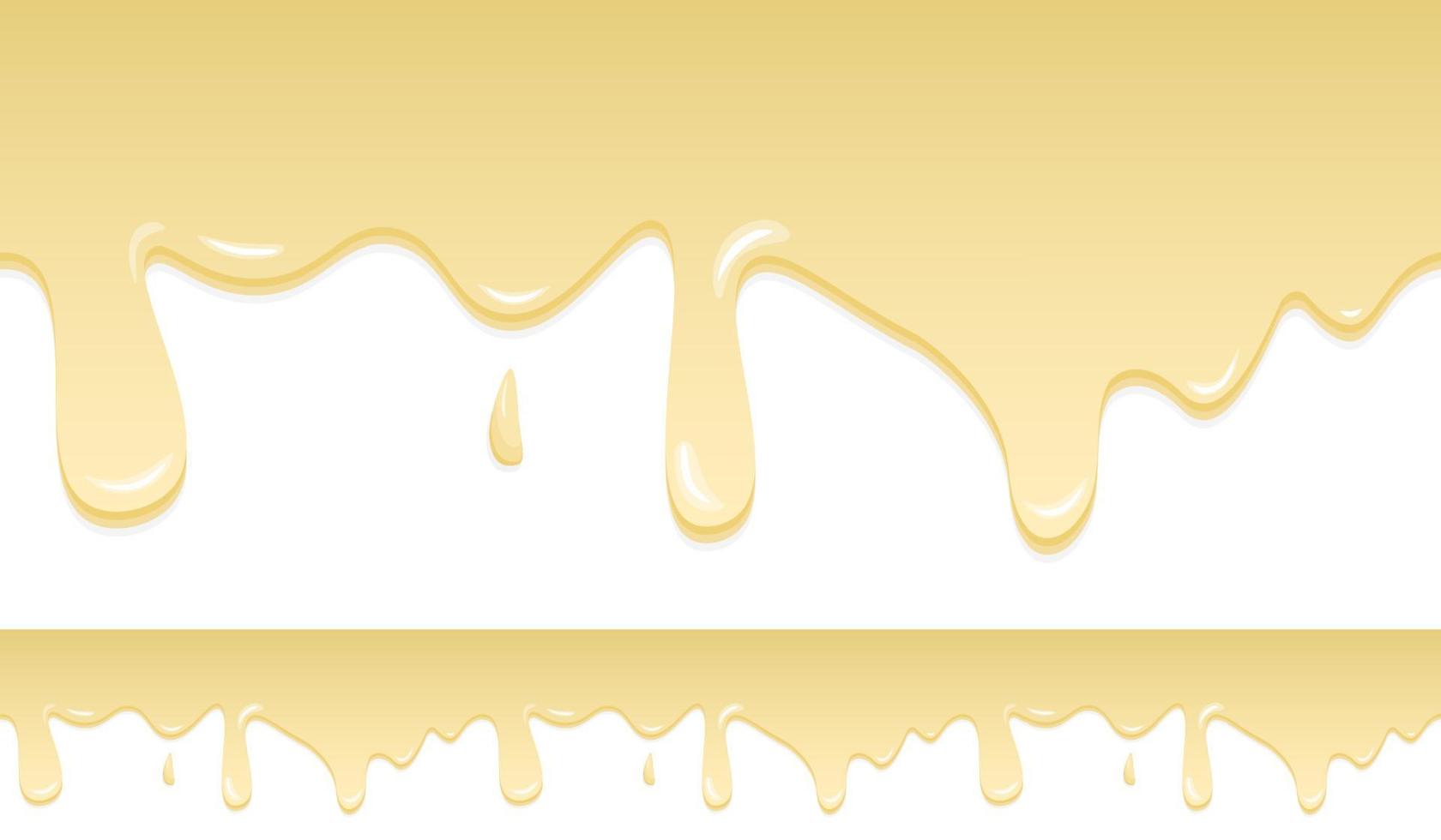 Mayonnaise, Joghurtcreme oder cremige Flüssigkeit schmelzen und fließen. einfaches Cartoon-Design. Vorlage für Banner oder Poster. vektor