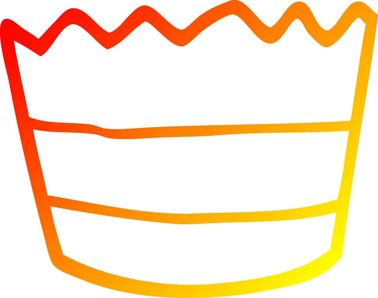 varm gradient linjeteckning tecknad muffin potten vektor