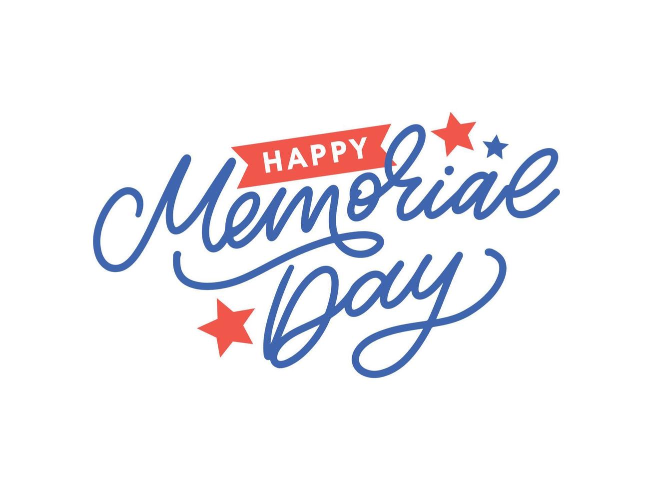 Happy Memorial Day - Sternenbanner Brief vektor