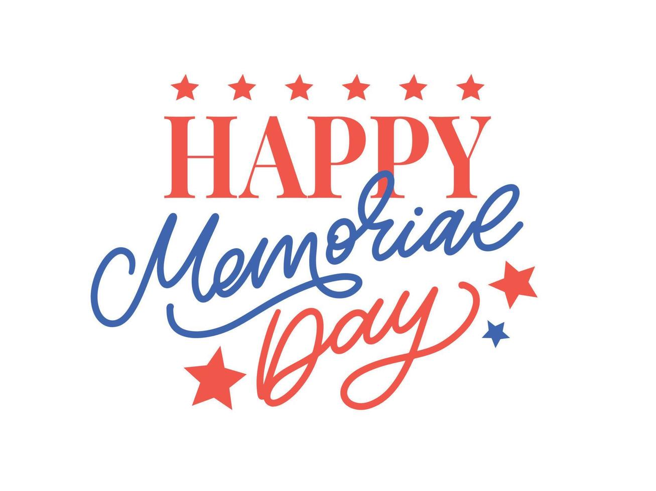 Happy Memorial Day - Sternenbanner Brief vektor