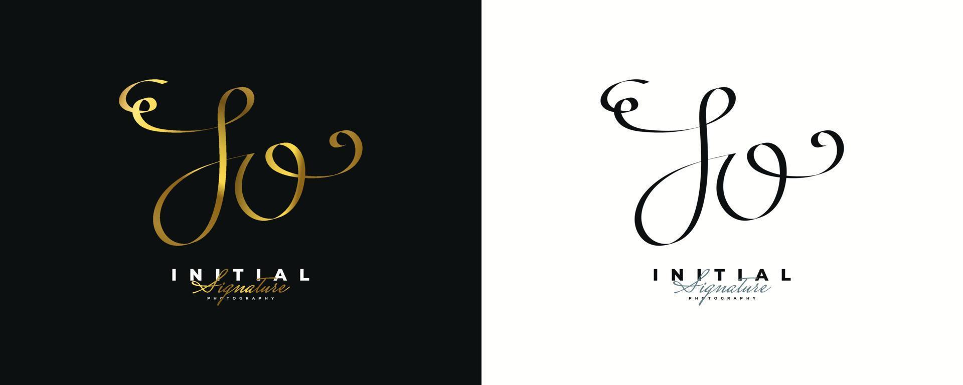 jo Initial-Signatur-Logo-Design mit elegantem und minimalistischem Handschriftstil. ursprüngliches j und o logo design für hochzeit, mode, schmuck, boutique und geschäftsmarkenidentität vektor