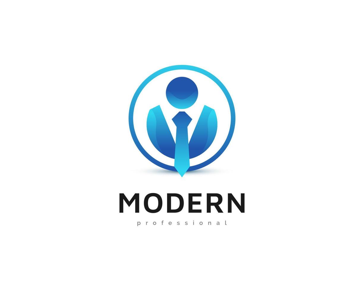 modernes geschäftsmann-logo-design. männliches Logo oder Symbol für Profil oder Avatar vektor
