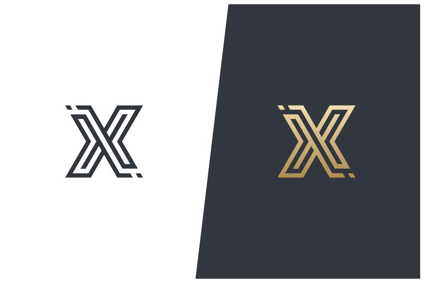 x bokstav abstrakt monogram vektor logotyp konceptdesign modern elegant och lyxig stil