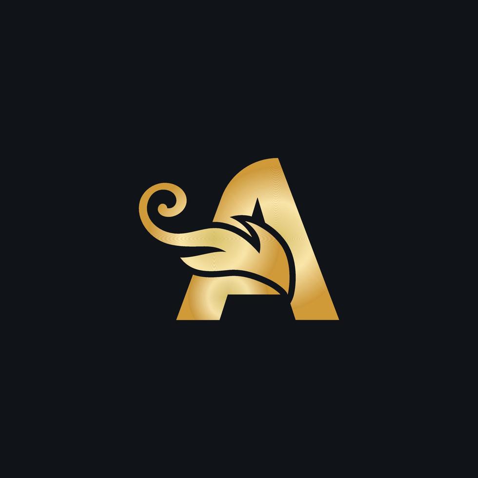 goldener luxusbuchstabe ein logo. ein Logo mit anmutiger Vektordatei. vektor