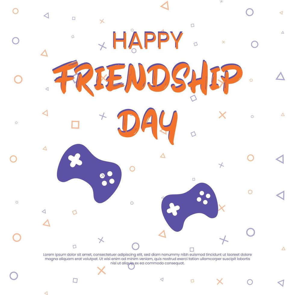 illustration av glad vänskapsdag med ett spelkoncept, lämpligt för gratulationskortdesigner och bakgrunder. vektor