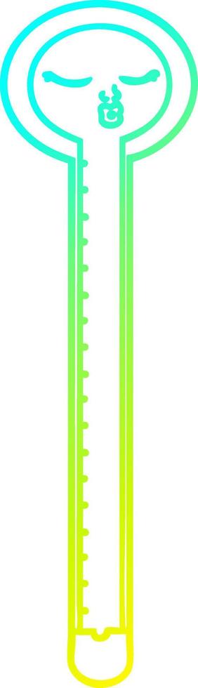 kall gradient linjeteckning tecknad termometer vektor