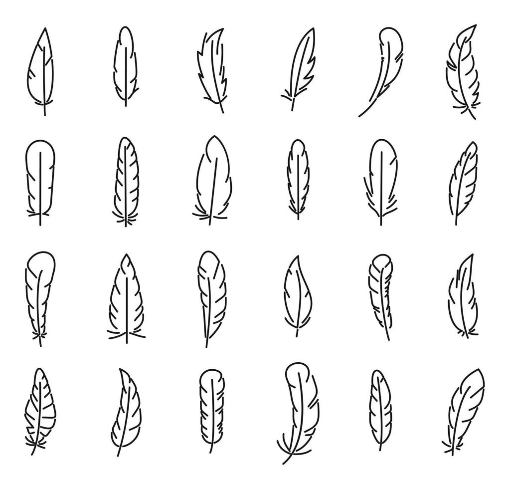 fjädrar ikoner som enkel vektor. slät plym vektor