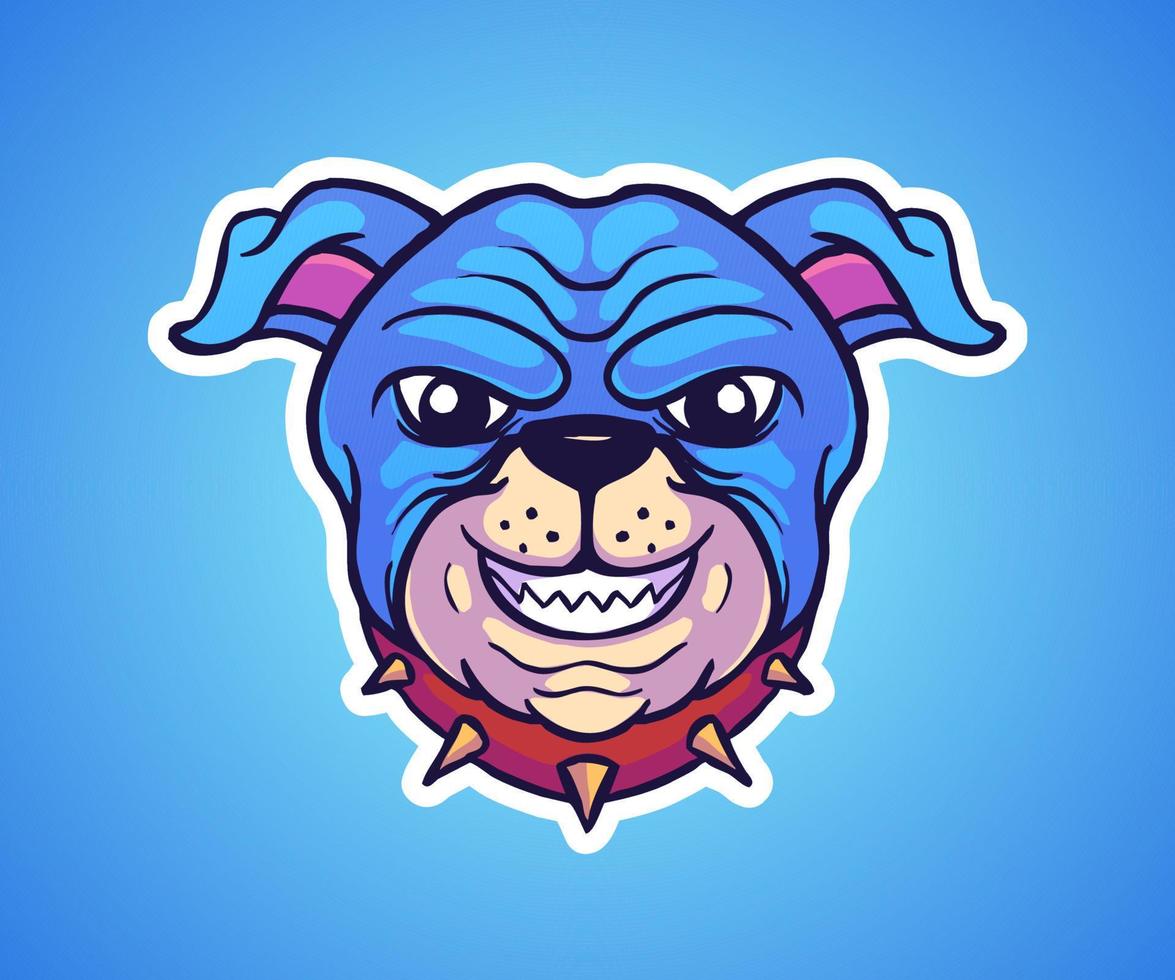 Illustration des wütenden Hundekopfes. gestaltungselement für logo, etikett, zeichen, emblem, plakat. Vektor-Illustration vektor