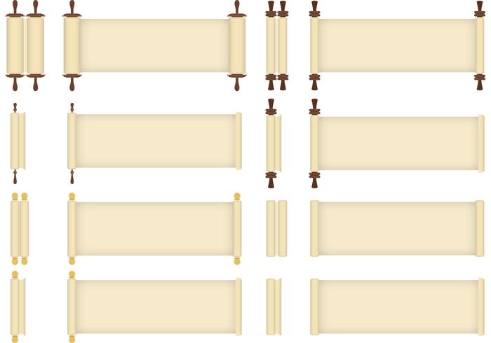 Scrolled Paper Papyrus Vektoren