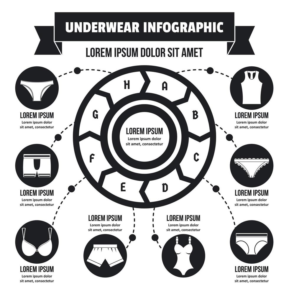 underkläder infographic koncept, enkel stil vektor
