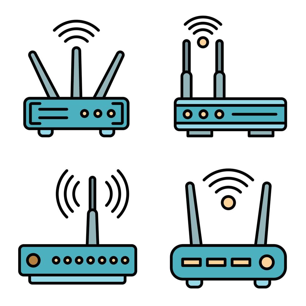 Router-Icons Vektor flach