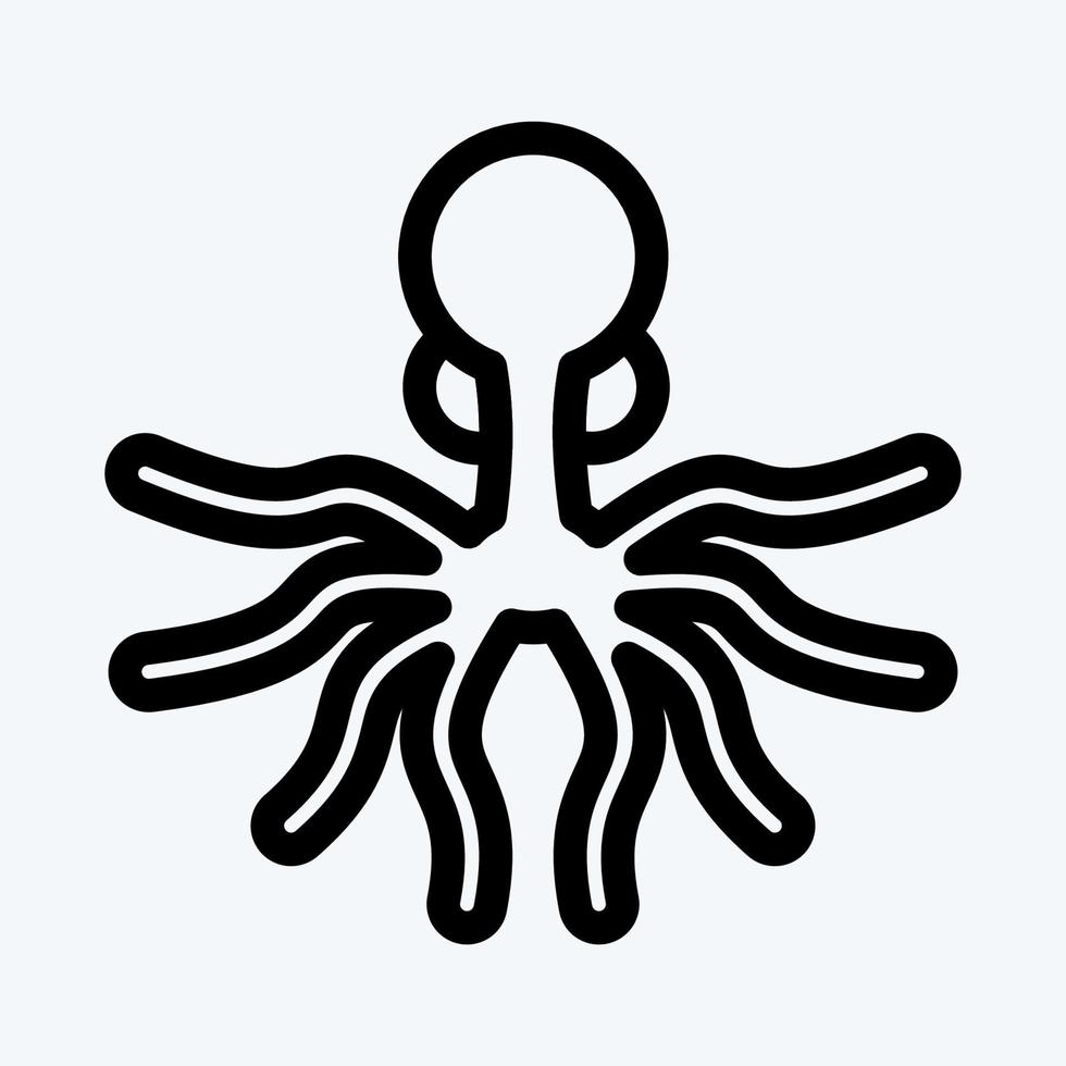 Symbol Oktopus. geeignet für Meeresfrüchte-Symbol. Linienstil. einfaches Design editierbar. Design-Vorlagenvektor. einfache Abbildung vektor