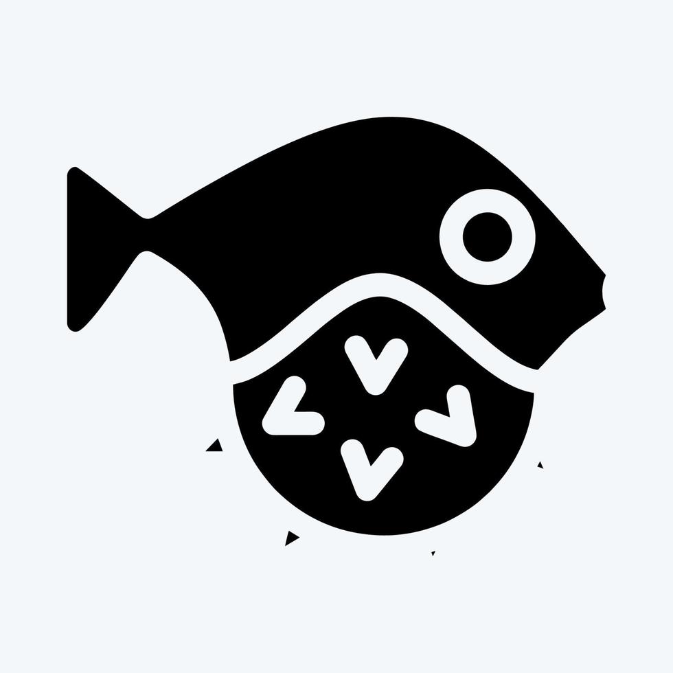 ikon puffer fisk. lämplig för skaldjur symbol. glyfstil. enkel design redigerbar. design mall vektor. enkel illustration vektor