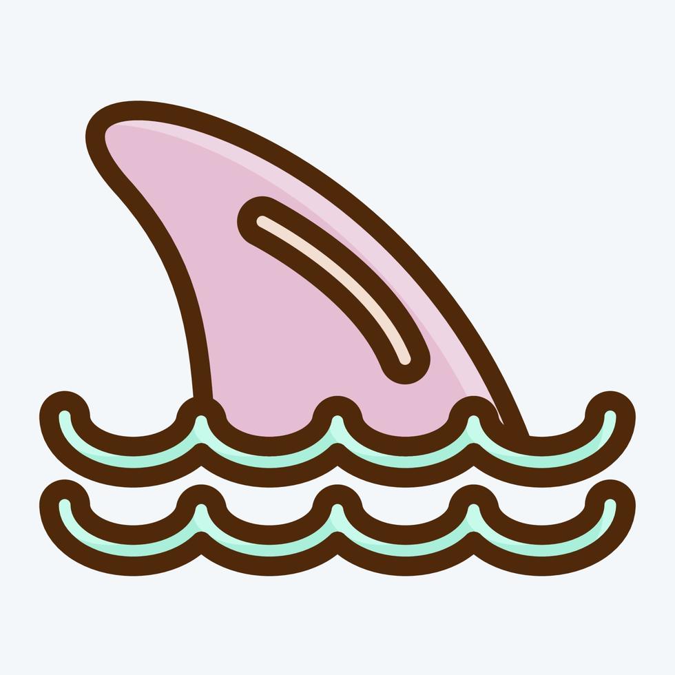 Symbol Haifischflossen. geeignet für Meeresfrüchte-Symbol. flacher Stil. einfaches Design editierbar. Design-Vorlagenvektor. einfache Abbildung vektor