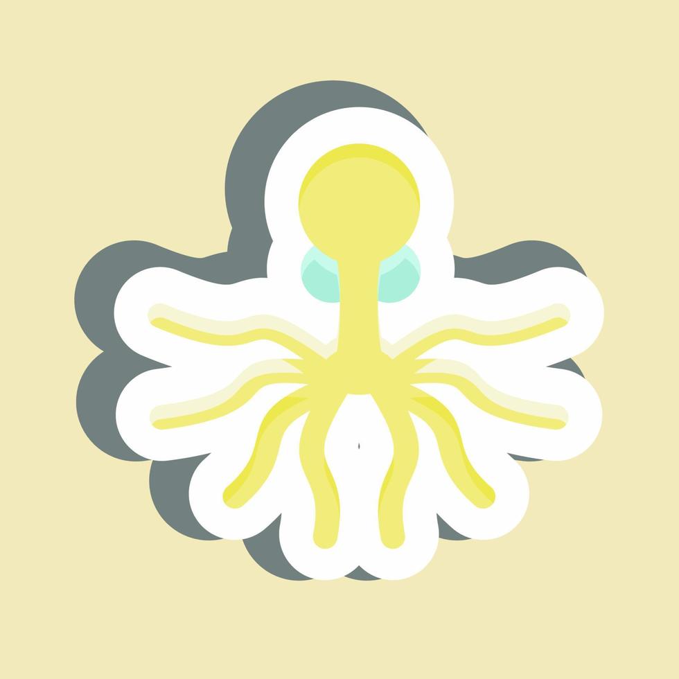Aufkleber Oktopus. geeignet für Meeresfrüchte-Symbol. einfaches Design editierbar. Design-Vorlagenvektor. einfache Abbildung vektor