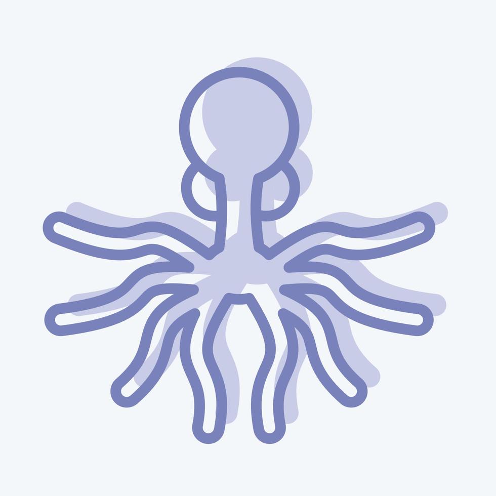 ikon oktopus. lämplig för skaldjur symbol. tvåtonsstil. enkel design redigerbar. designmall vektor. enkel illustration vektor