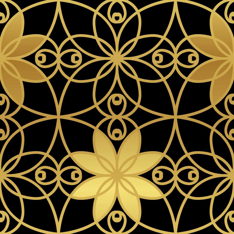 gyllene konsistens sömlösa geometriska mönster, blomma. vektor