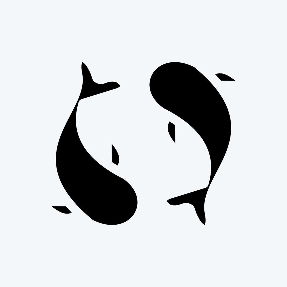 Symbol Karpfen. geeignet für japanisches symbol. Glyphen-Stil. einfaches Design editierbar. Design-Vorlagenvektor. einfache Abbildung vektor