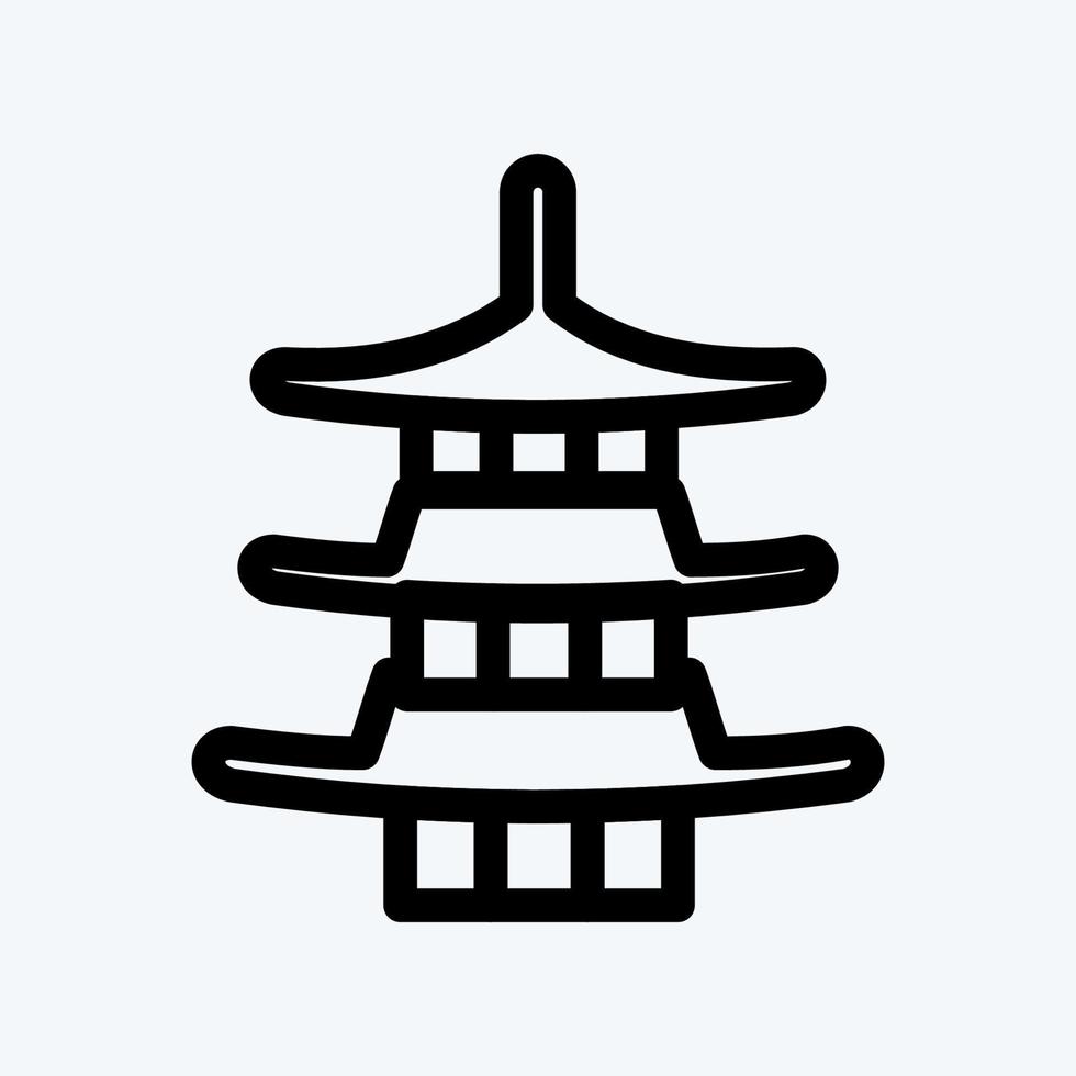 Symbol Pagode. geeignet für japanisches symbol. Linienstil. einfaches Design editierbar. Design-Vorlagenvektor. einfache Abbildung vektor