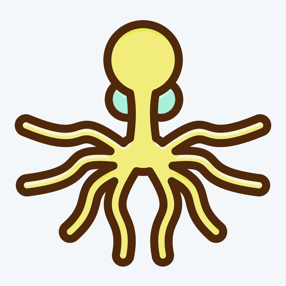 ikon oktopus. lämplig för skaldjur symbol. platt stil. enkel design redigerbar. design mall vektor. enkel illustration vektor