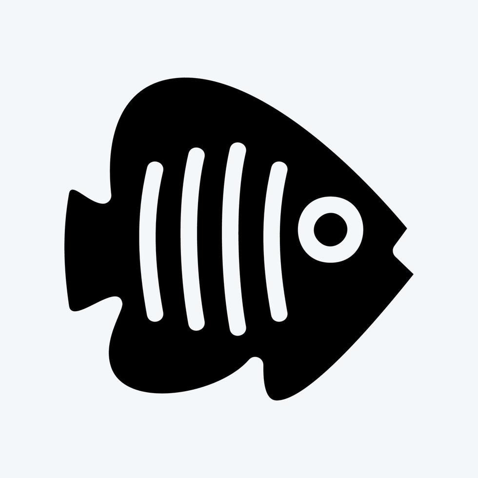 Ikone tropischer Fisch. geeignet für Meeresfrüchte-Symbol. Glyphen-Stil. einfaches Design editierbar. Design-Vorlagenvektor. einfache Abbildung vektor