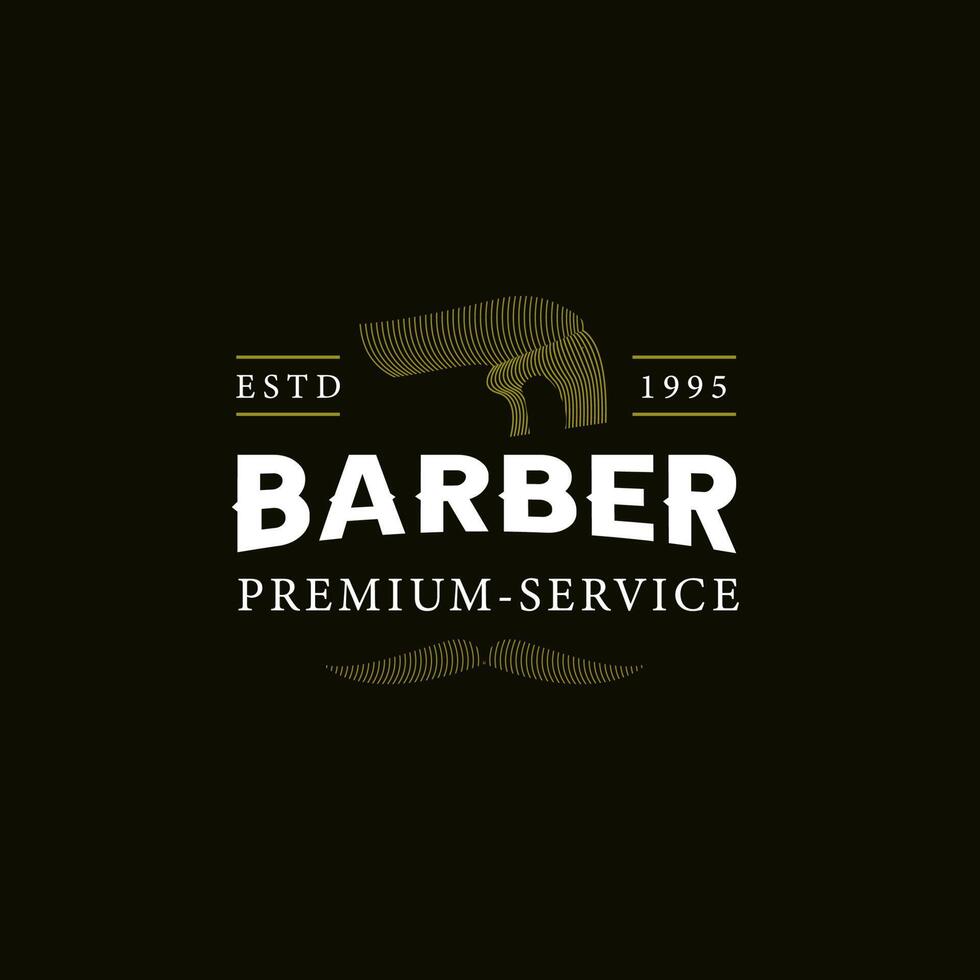 Barber premium service logotyp mall vektor