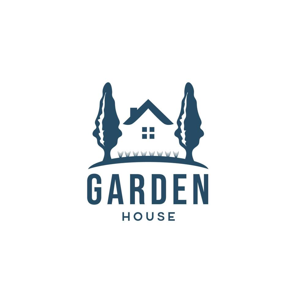 Gartenhaus-Immobilien-Logo-Vorlage vektor