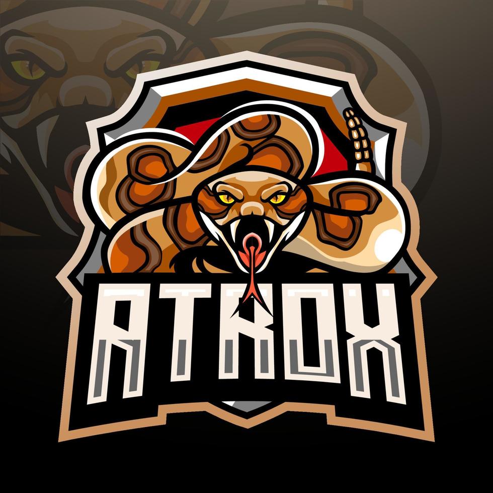 die schlange von cloratus atrox maskottchen esport logo design vektor