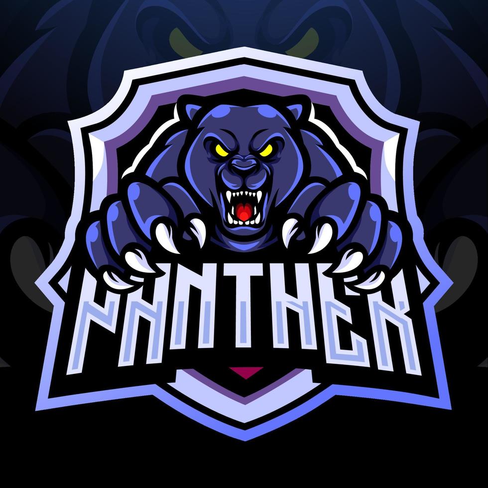 Panther-Maskottchen-Esport-Logo-Design vektor