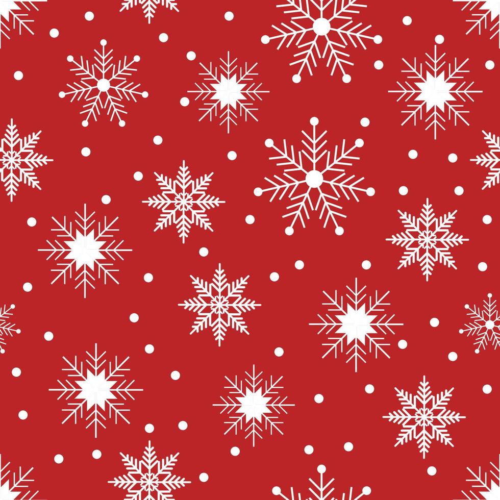 Grafikdesign nahtloser Schnee für Weihnachten Muster Tapete Hintergrunddesign Vektorillustration roter Hintergrund vektor