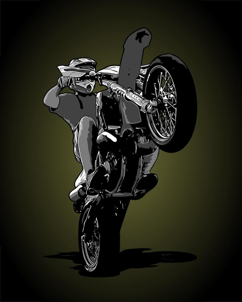Motorrad als Wheelie-Vektor vektor