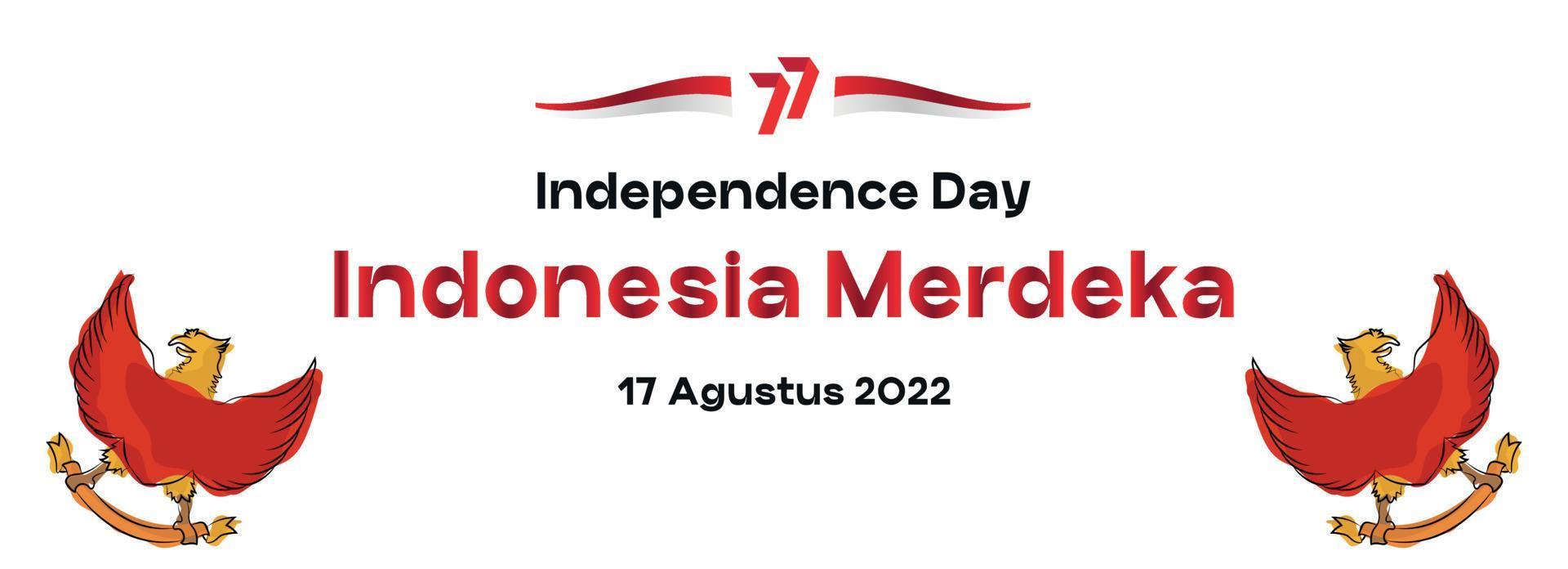 kreative bannergeisterillustration des indonesischen 77. unabhängigkeitstages. geeignet für Inhalte Social Media vektor
