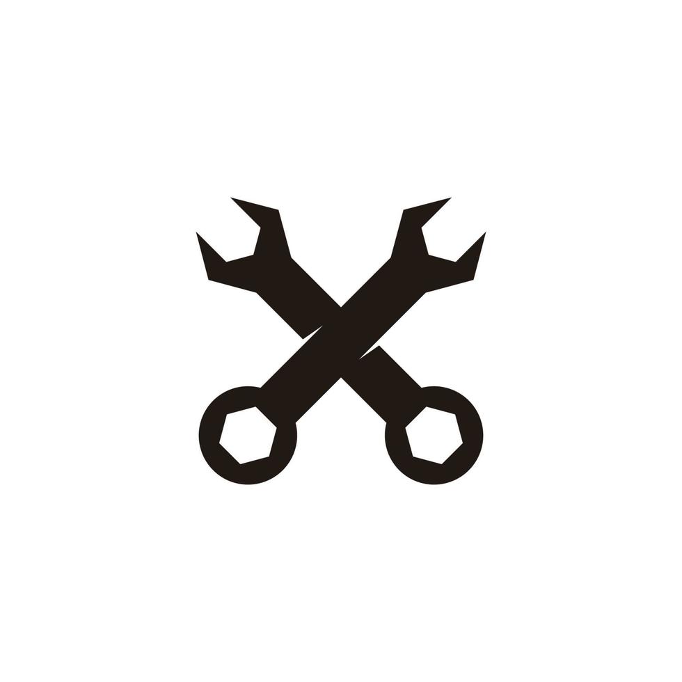 buchstaben x schraubenschlüssel symbol logo vektor