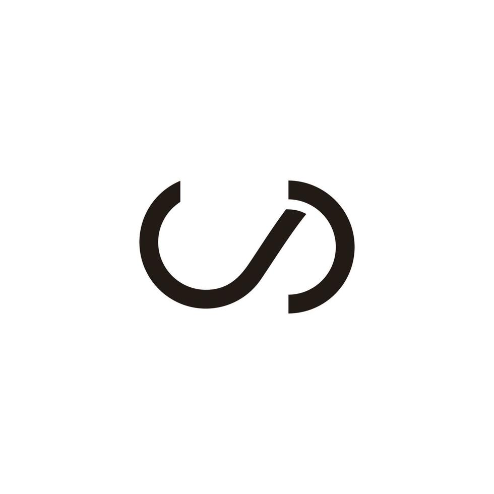 bokstaven j abstrakt enkel geometrisk oval form logotyp vektor