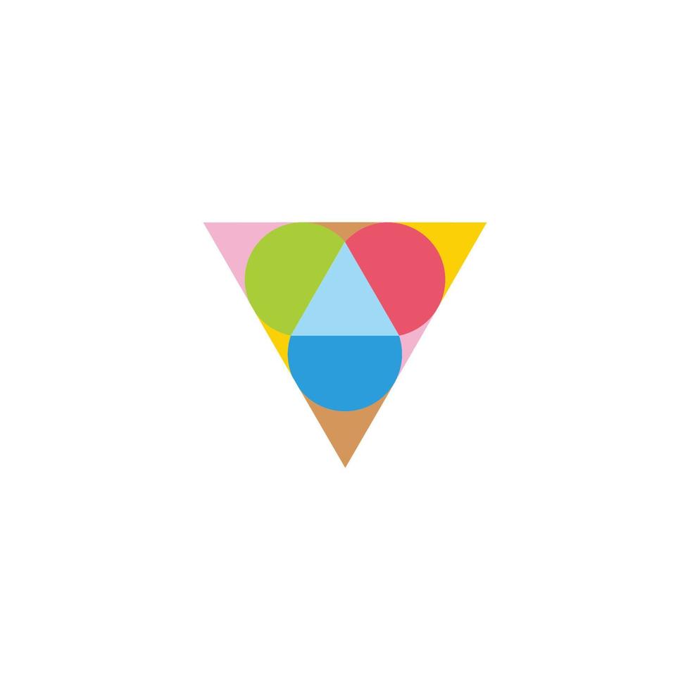 triangel färgglada droppe vatten abstrakt dekor logotyp vektor